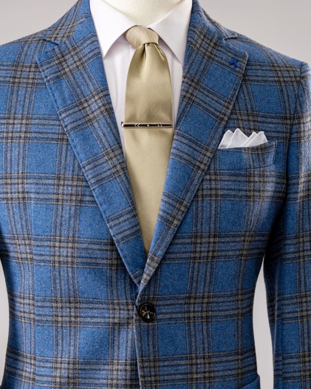 Giacca Lana Galles Celeste