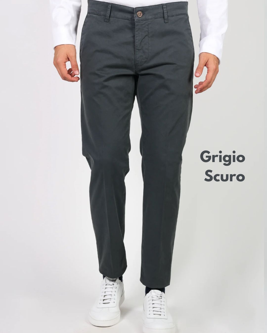 Pantalone Chino Grigio Scuro
