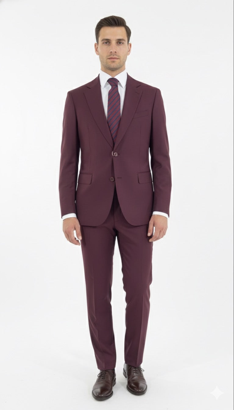 Abito monopetto bordeaux