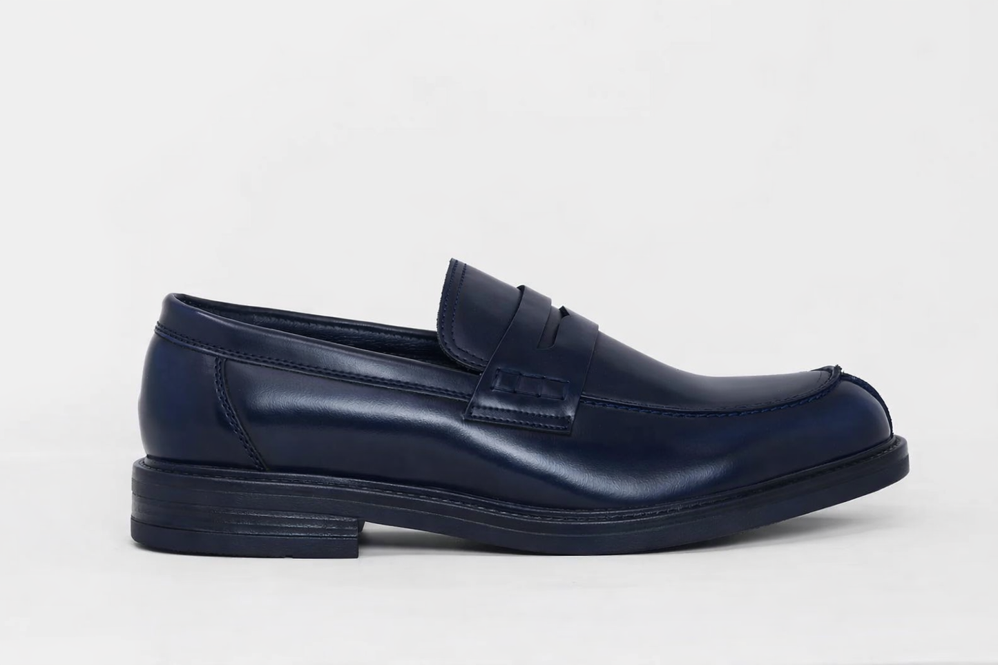 Mocassino College in pelle Blu*