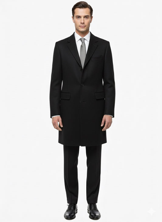 Cappotto classico lana nero