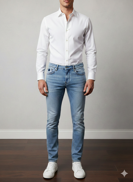 Pantalone Jeans sartoriale lavaggio chiaro pulito