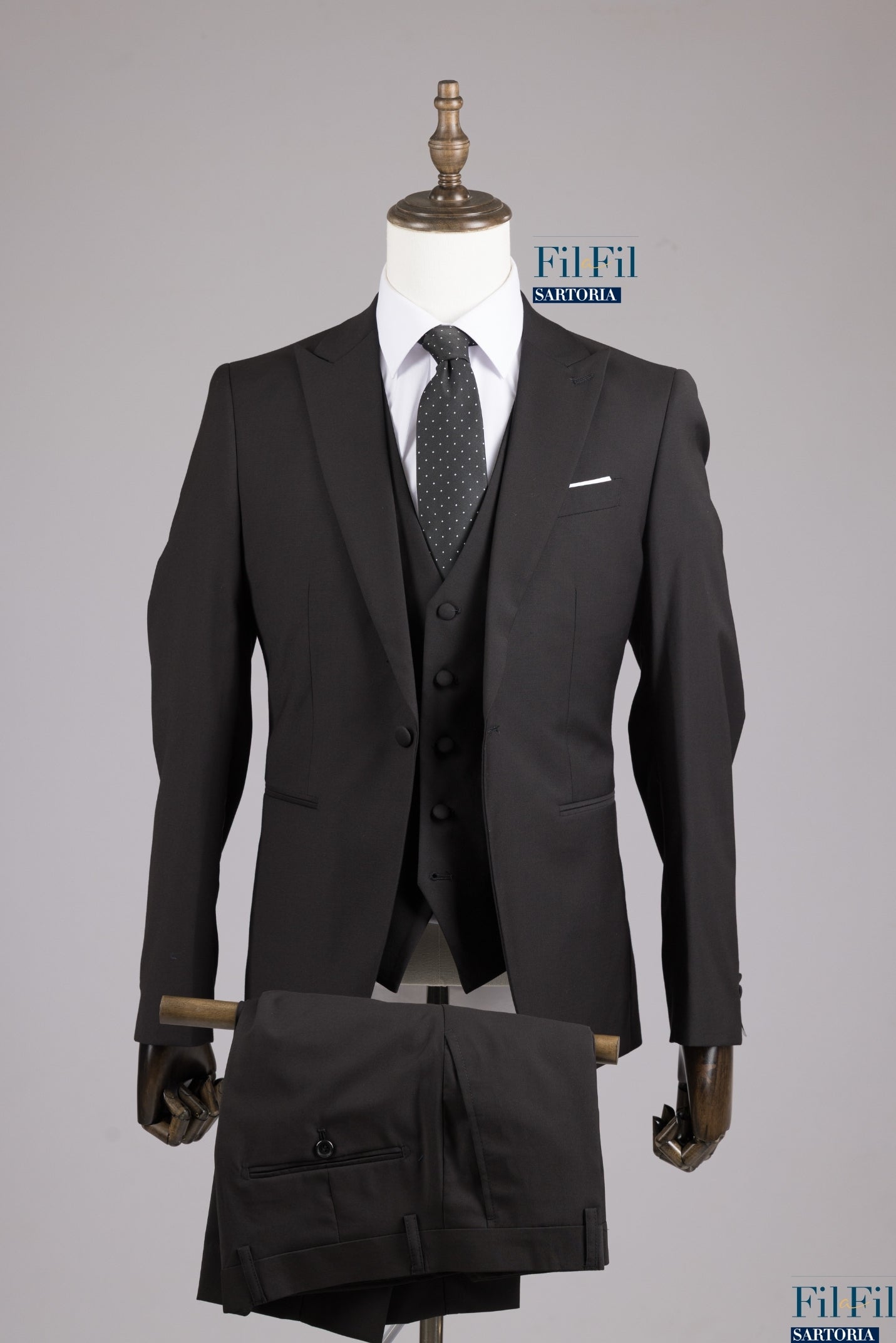 Abito nero Scuro 3 pezzi elegante Nizza