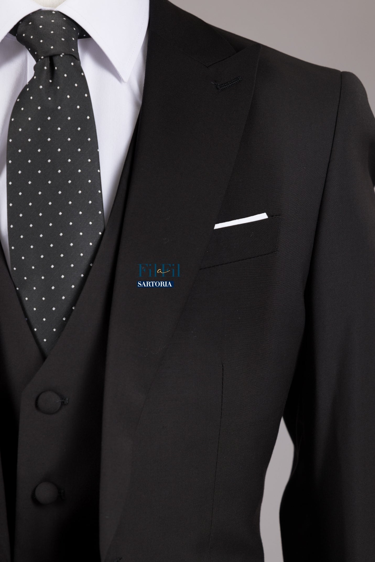 Abito nero Scuro 3 pezzi elegante Nizza