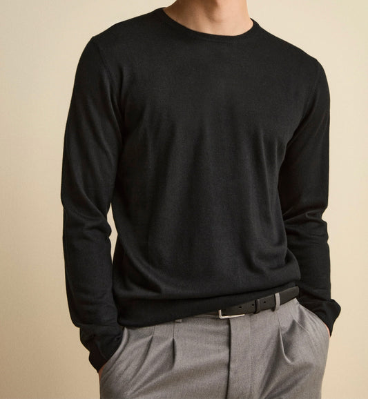 NUOVO Girocollo Nero mano CASHMERE