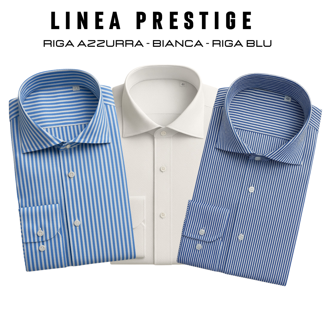 LINEA PRESTIGE - BIANCO OXFORD , RIGA CELESTE , RIGA BLU