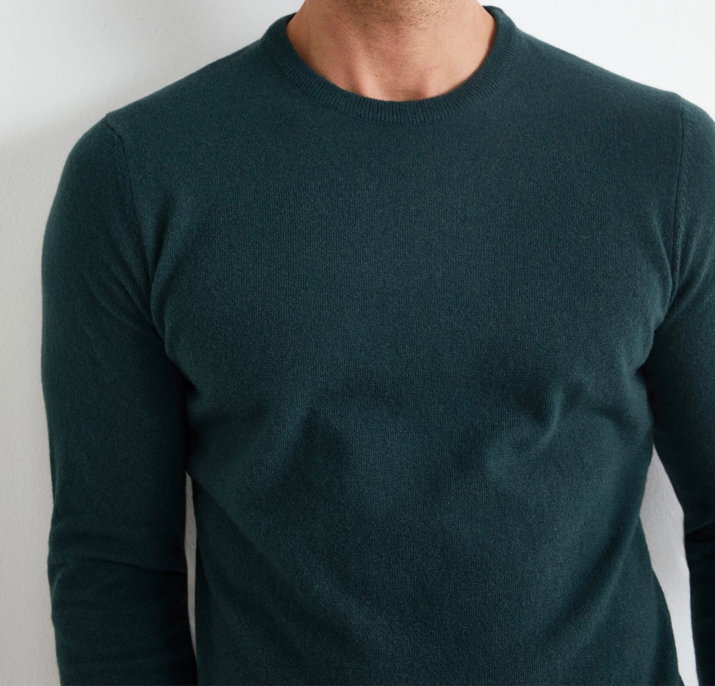 NUOVO Girocollo verde mano CASHMERE