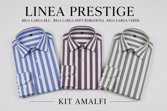 Kit AMALFI Riga larga Blu, Soft Borgogna e Verde con iniziali incluse