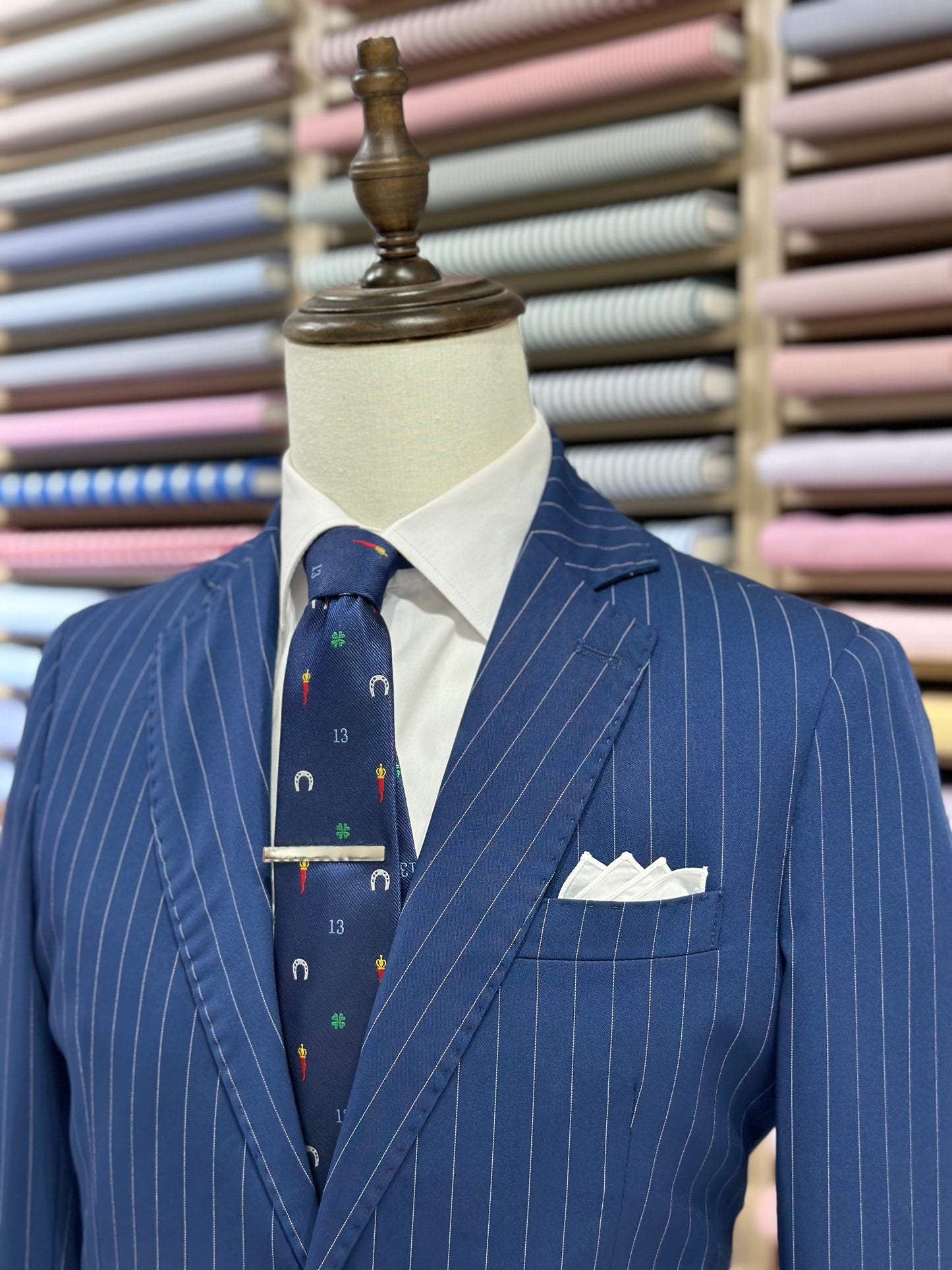 Abito Gessato Blu Royal