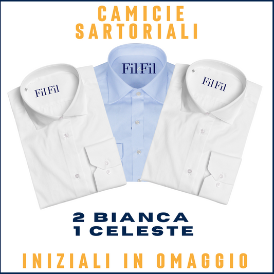 2 Camicie Bianche e 1 Camicia Celeste