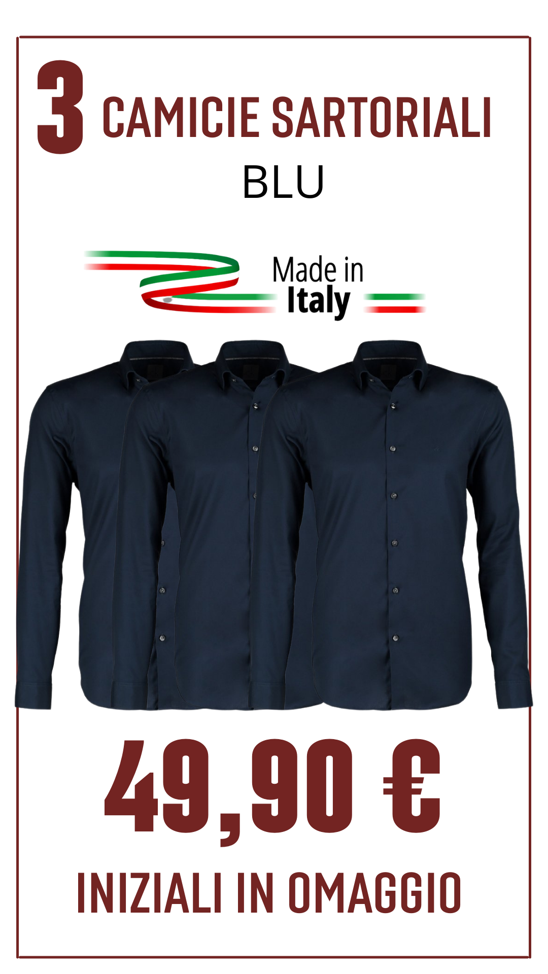 3 Camicie Blu