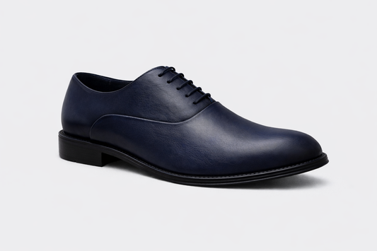 Oxford stringata in pelle Blu *