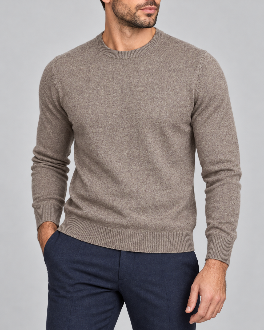 Girocollo Effetto Cashmere - FANGO