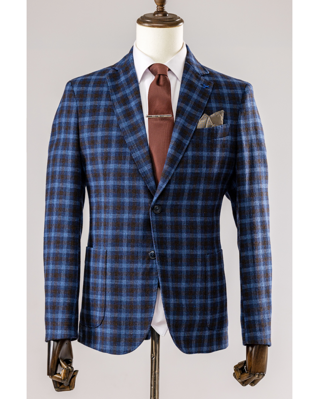 Giacca Lana Galles Blu & Rame