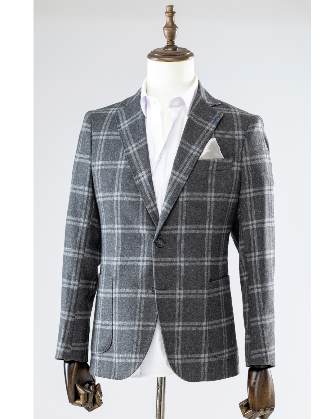 Giacca Lana Grigio Quadro