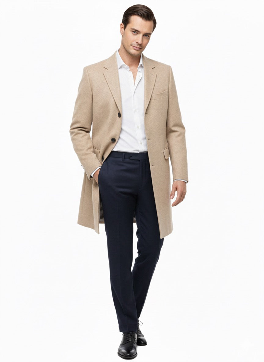 Cappotto classico lana Beige