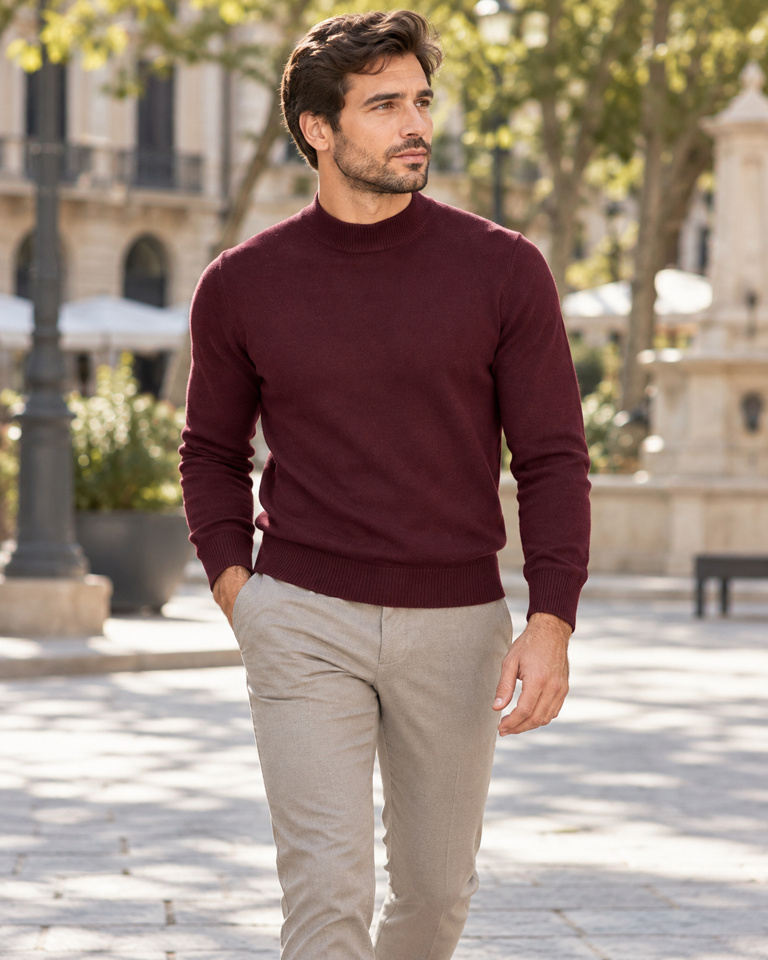 Girocollo Effetto Cashmere - BORDEAUX