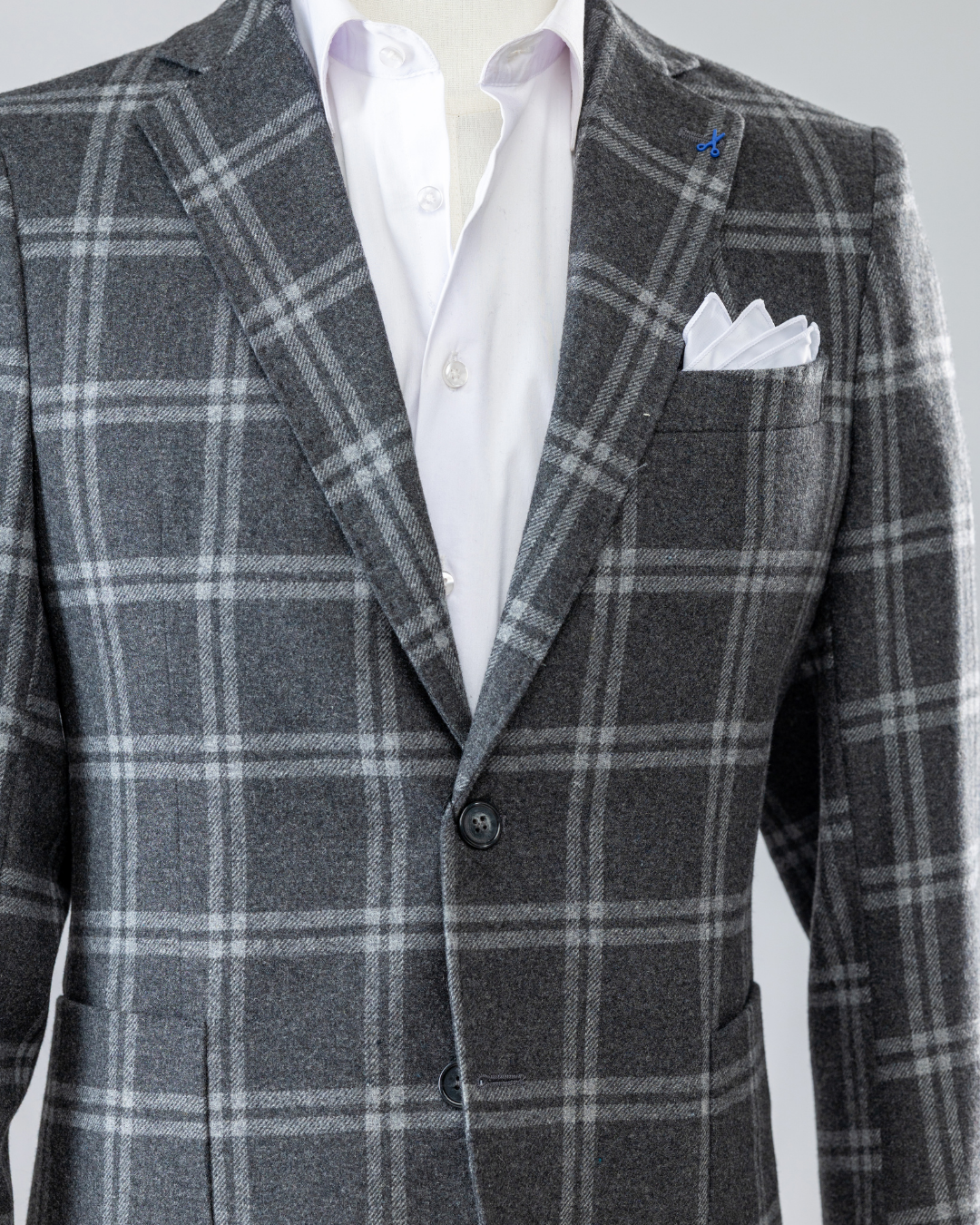 Giacca Lana Grigio Quadro