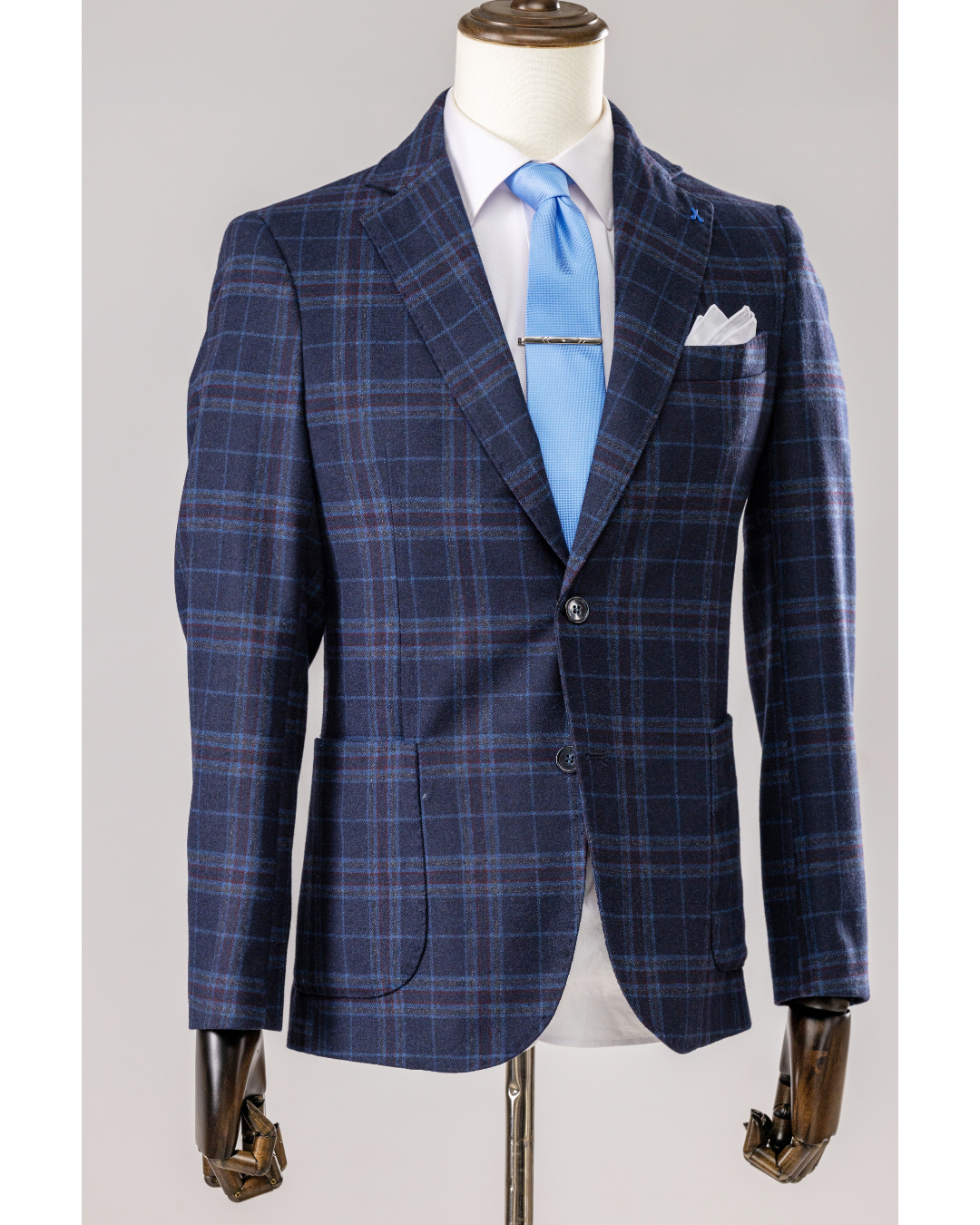 Giacca Lana Blu Galles & Celeste