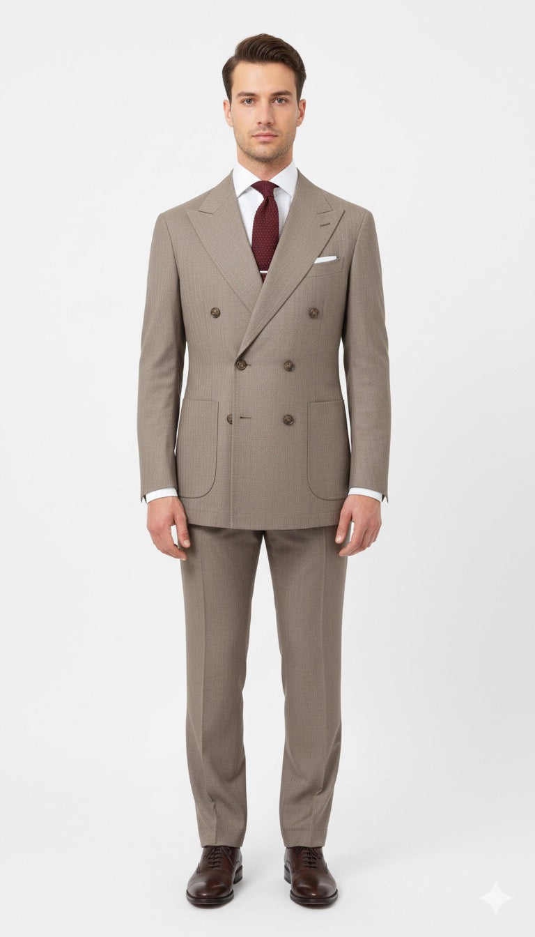 Abito doppiopetto fango