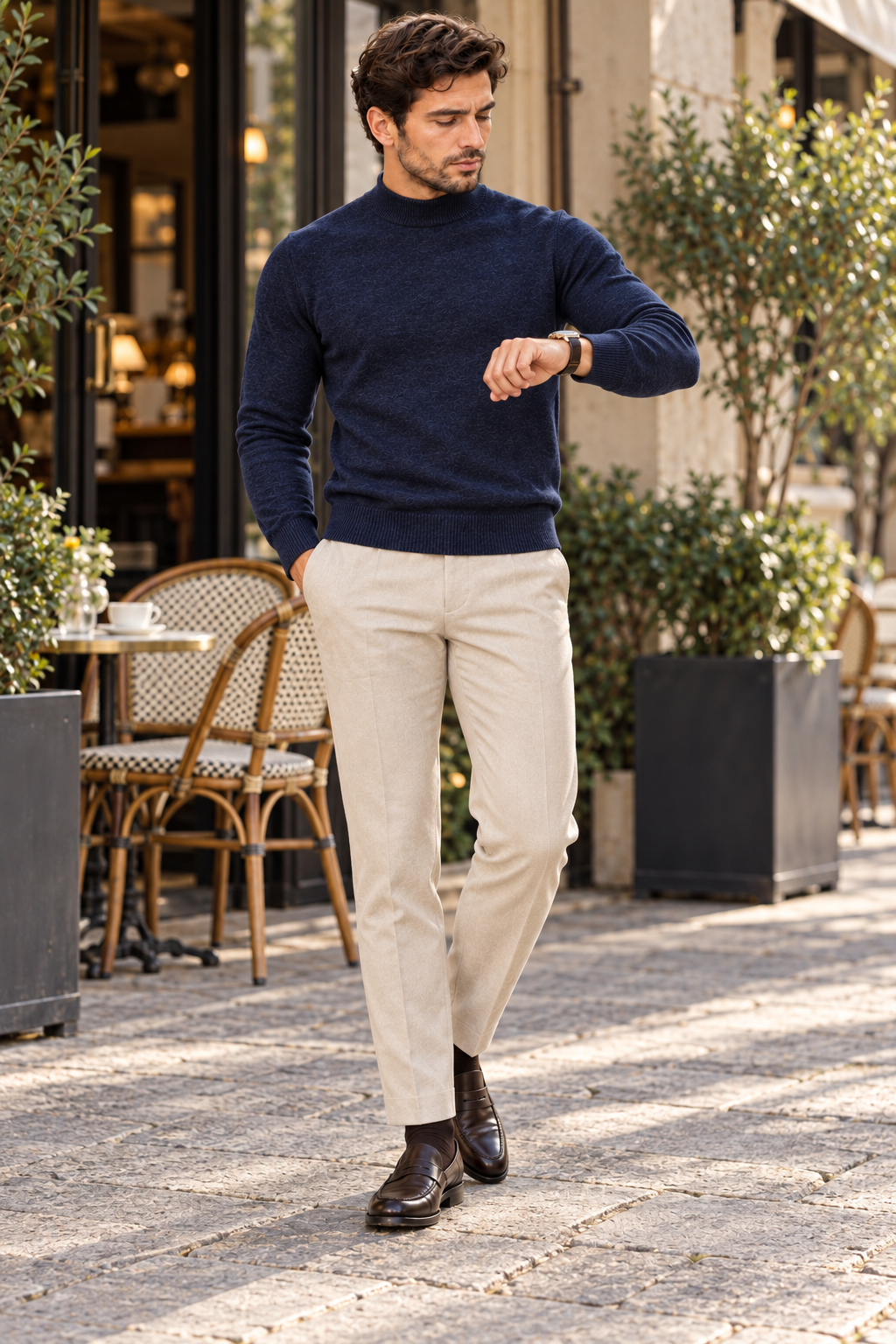 Mezzocollo Effetto Cashmere -BLU