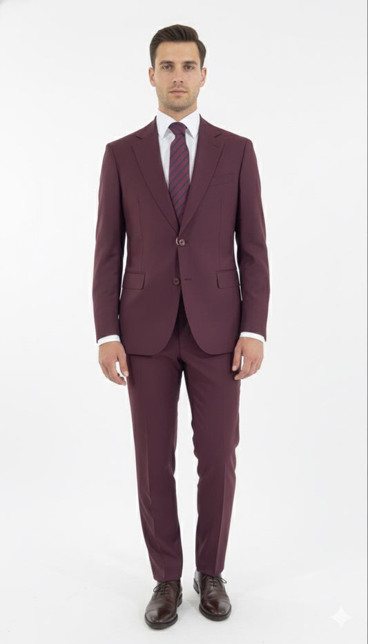 Abito monopetto bordeaux