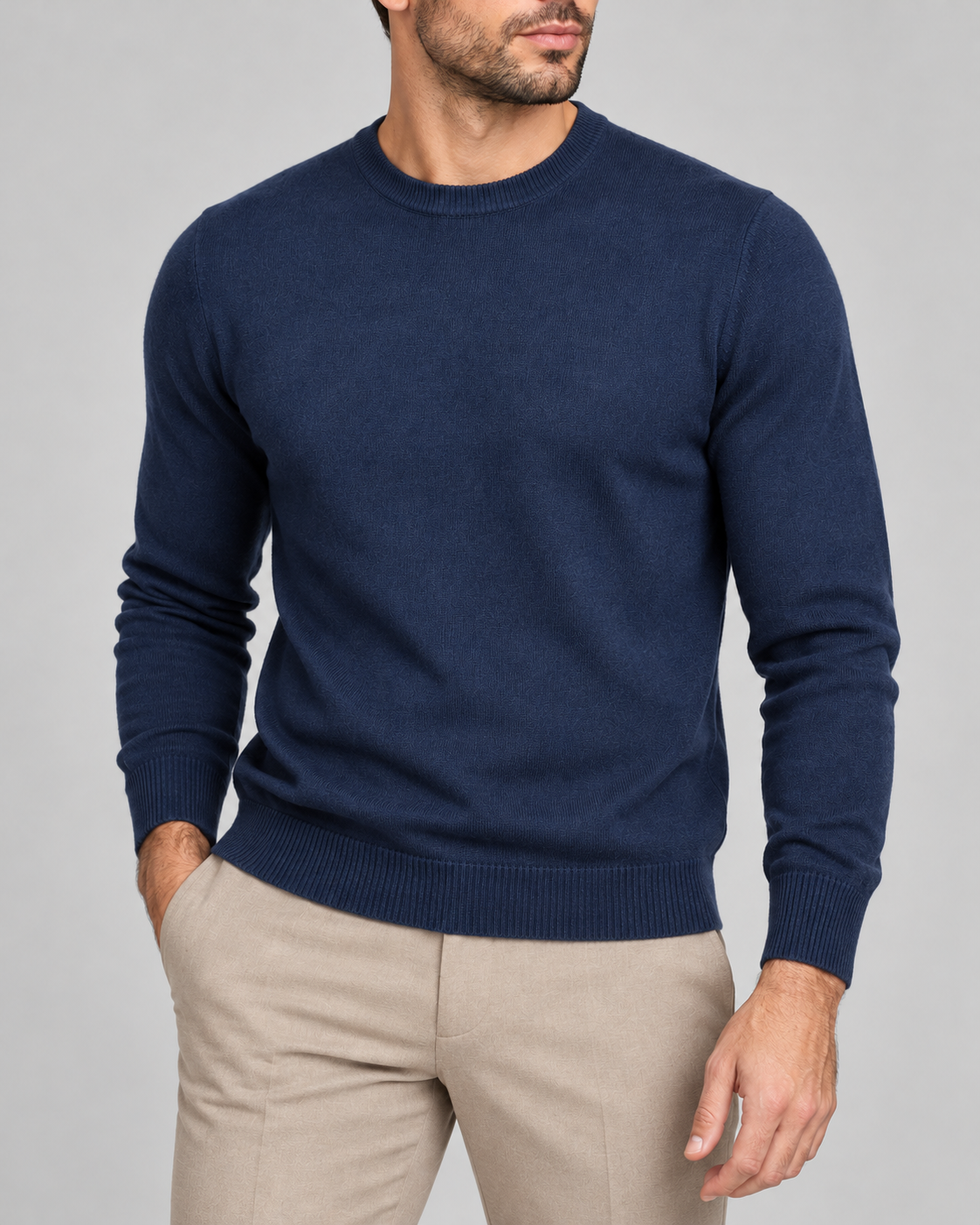 Girocollo Effetto Cashmere - BLU NAVY