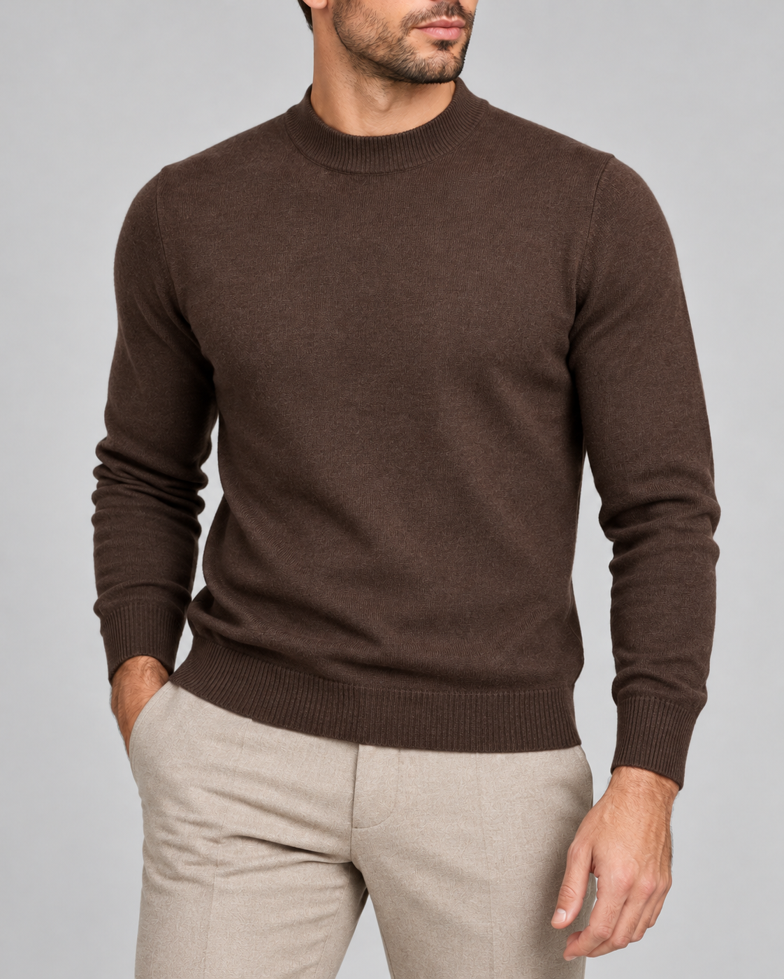 Girocollo Effetto Cashmere - CASTAGNA