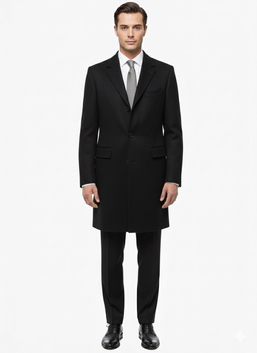 Cappotto classico lana nero