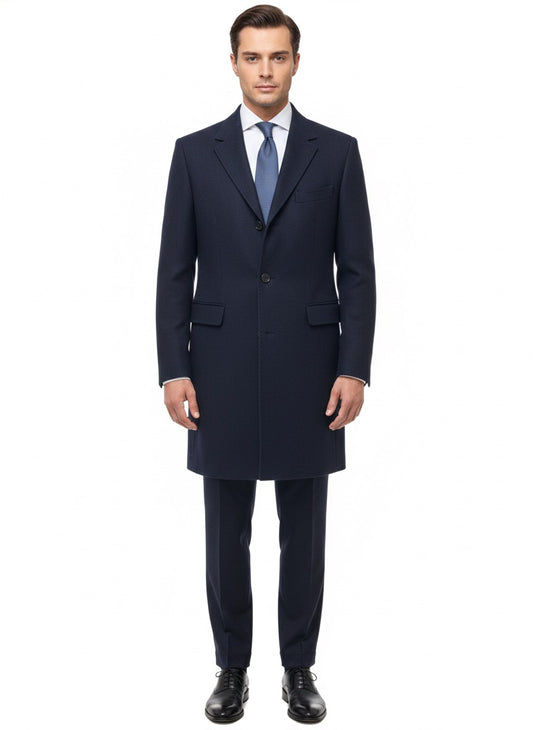 Cappotto classico blu lana