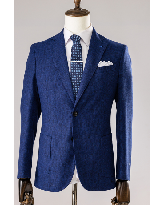 Giacca Lana Blu Diplomatico Spigata