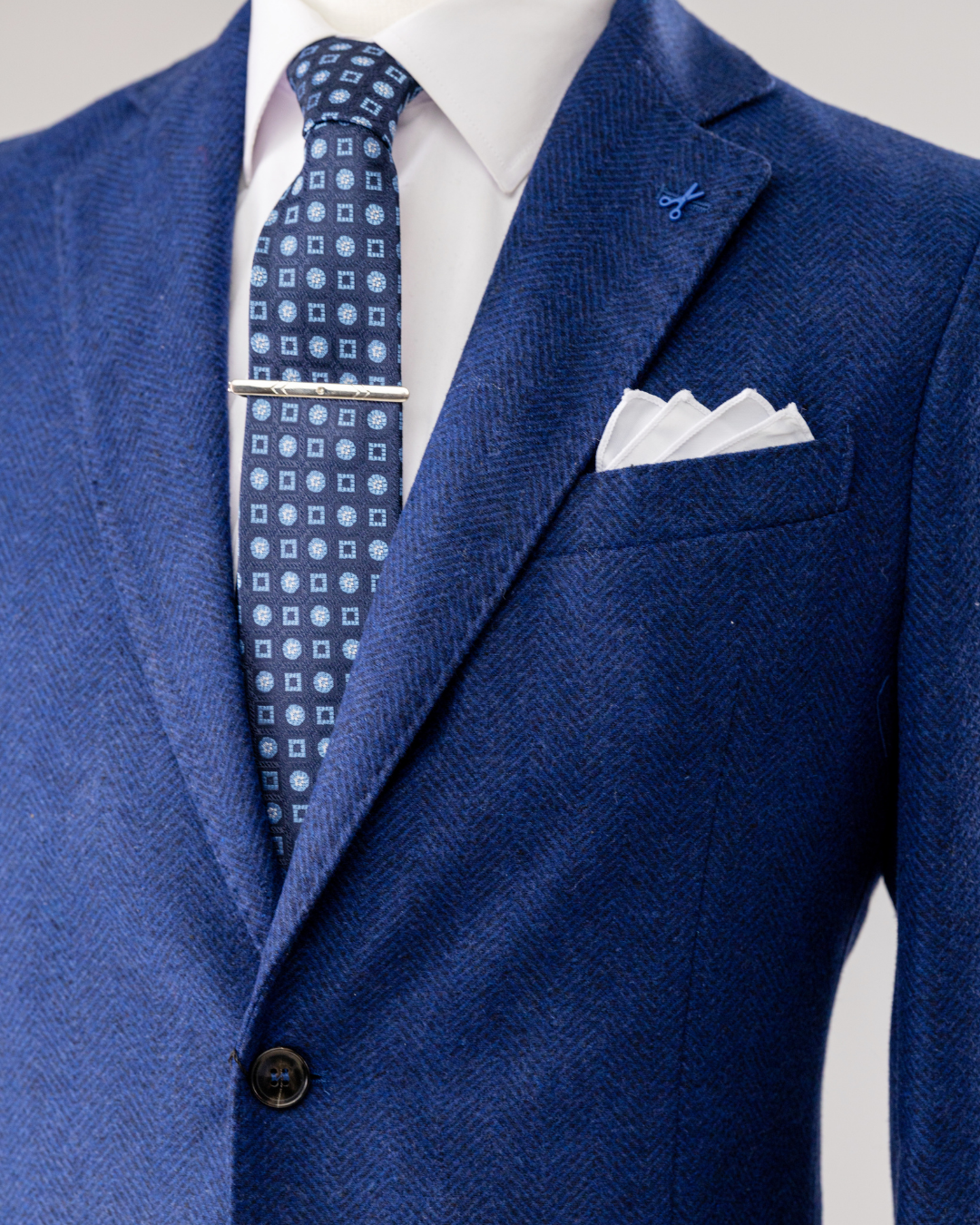 Giacca Lana Blu Diplomatico Spigata