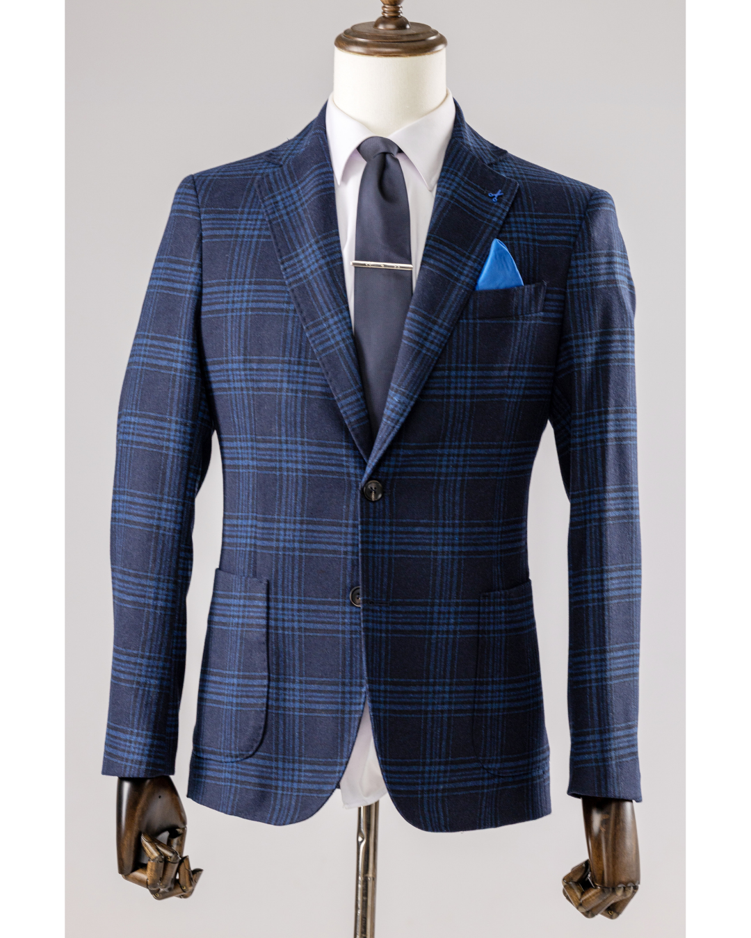 Giacca Lana Galles Blu