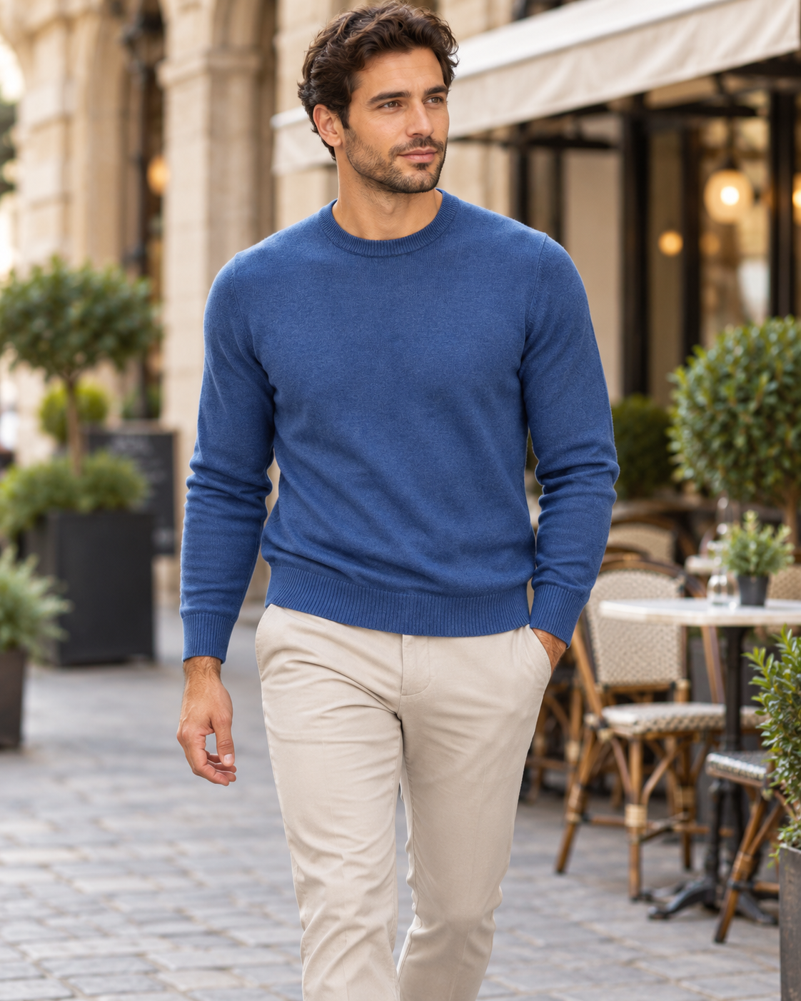 Girocollo Effetto Cashmere - DENIM