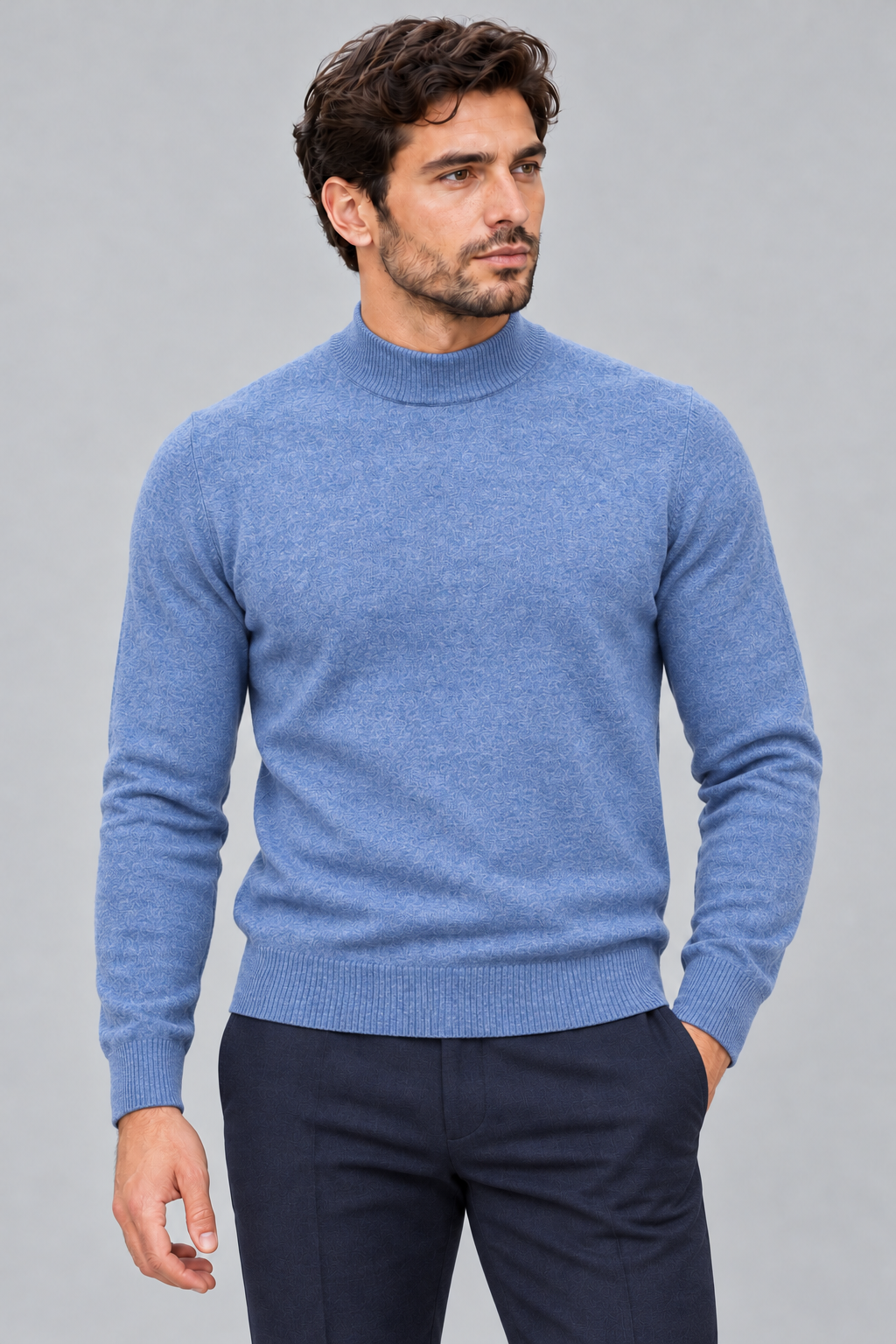 Mezzocollo Effetto Cashmere -CIELO