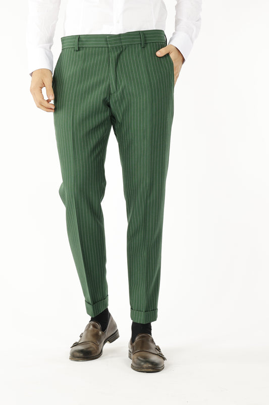 pantalone gessato Verde