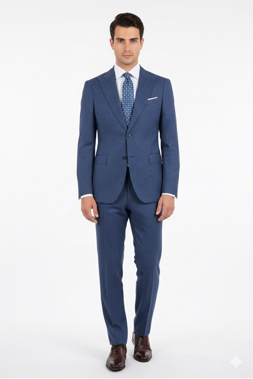 Abito blu effetto Lino Petto a lancia