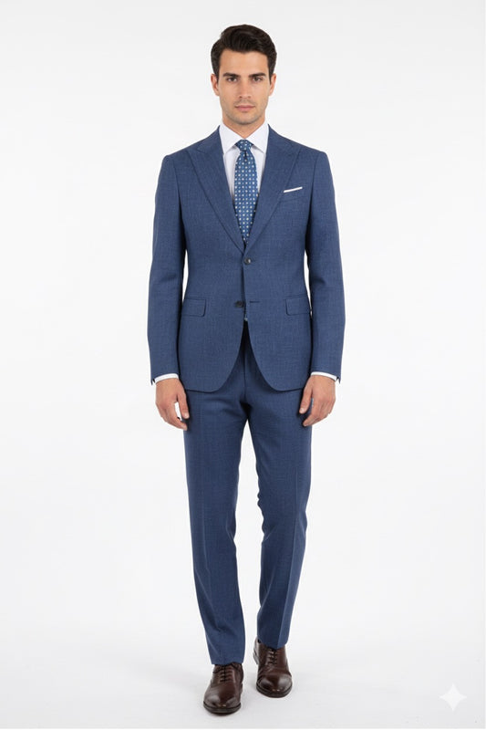 Abito blu effetto Lino Petto a lancia