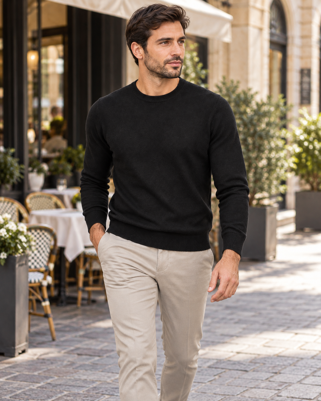 Girocollo Effetto Cashmere - NERO