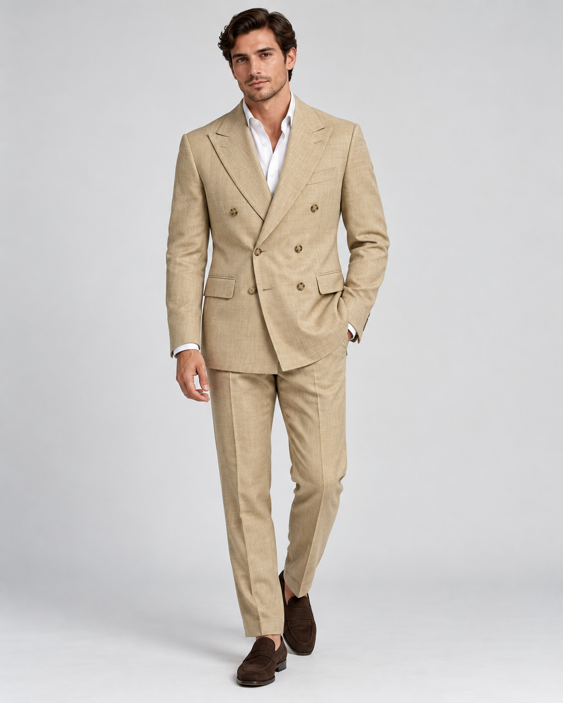 Abito doppiopetto beige