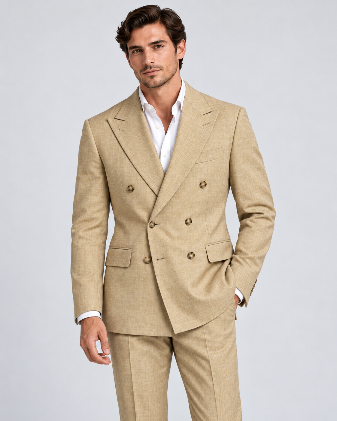 Abito doppiopetto beige