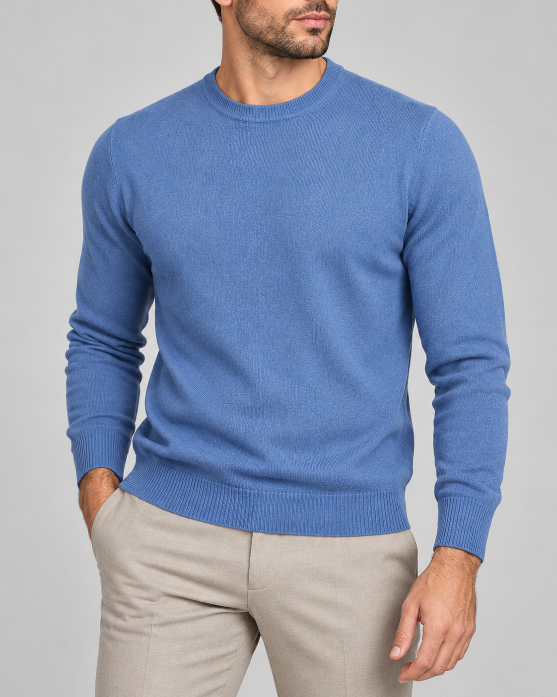 Girocollo Effetto Cashmere - CIELO