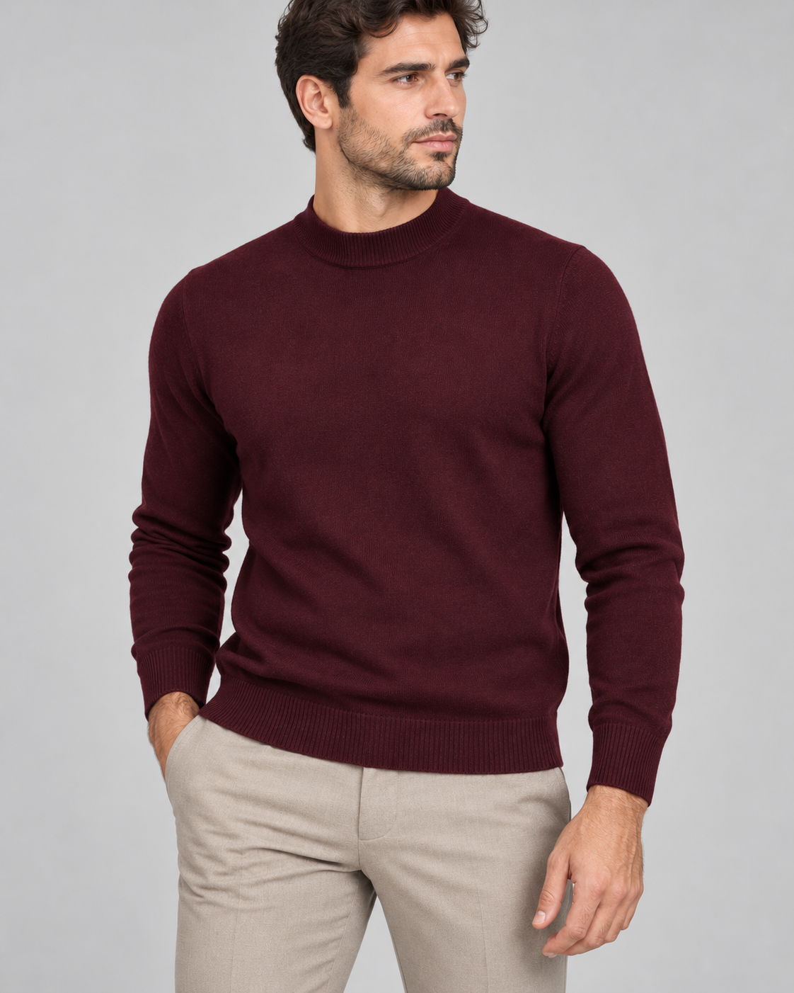 Girocollo Effetto Cashmere - BORDEAUX