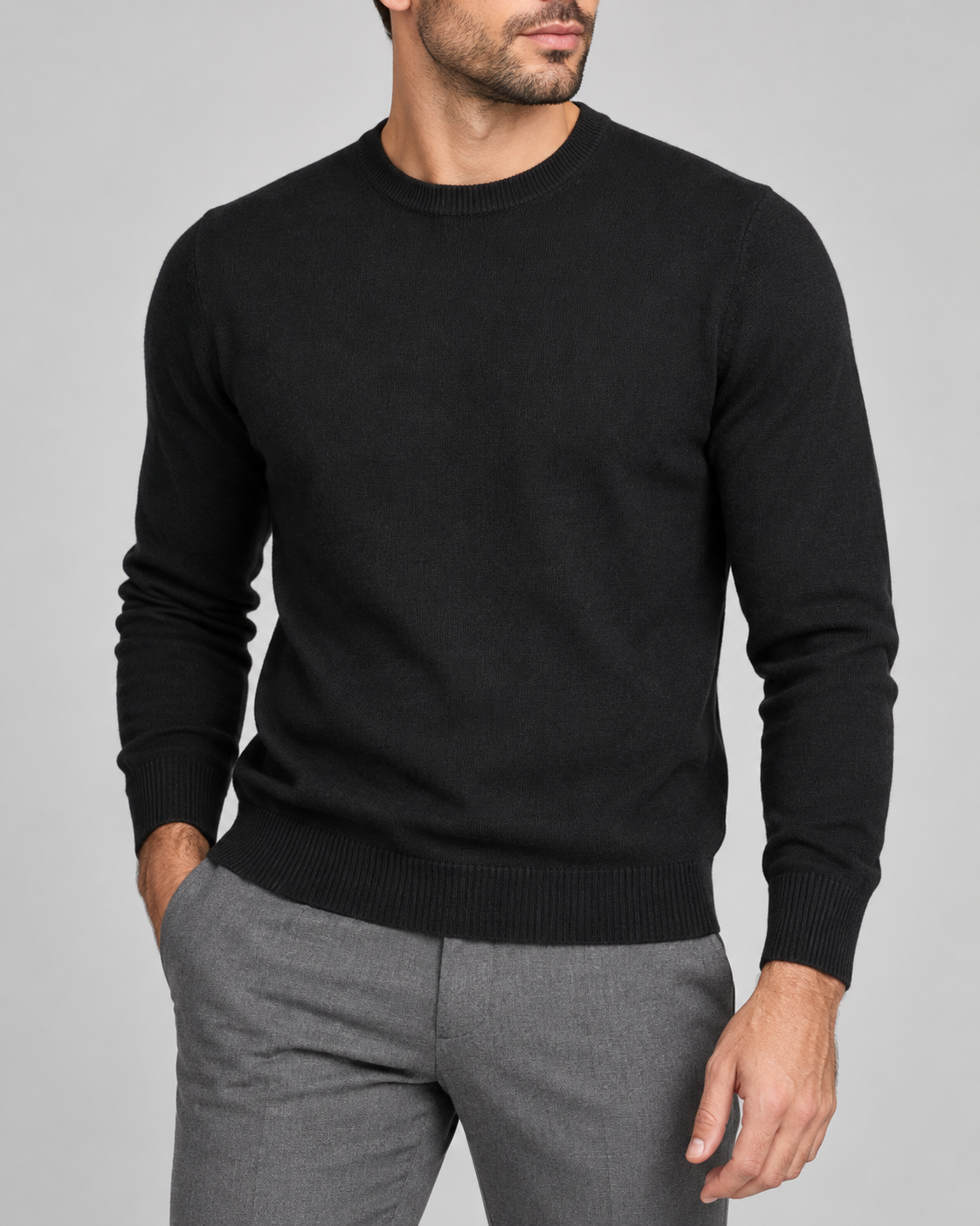 Girocollo Effetto Cashmere - NERO