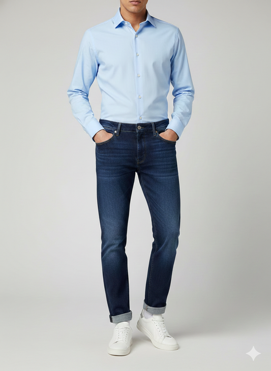 Pantalone Jeans sartoriale lavaggio scuro pulito