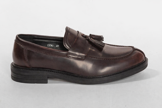 Mocassino bordeaux  in pelle con Nappine*