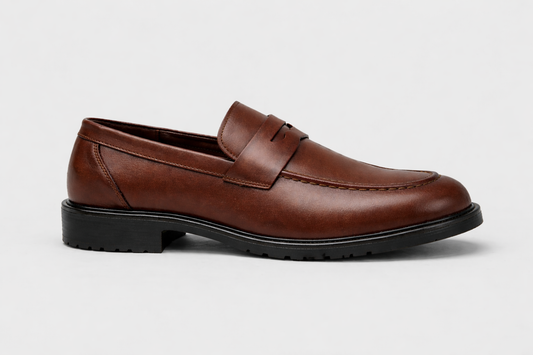 Mocassino College in pelle Brown *