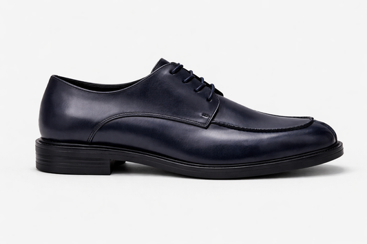 Derby ingegnere in pelle blu*